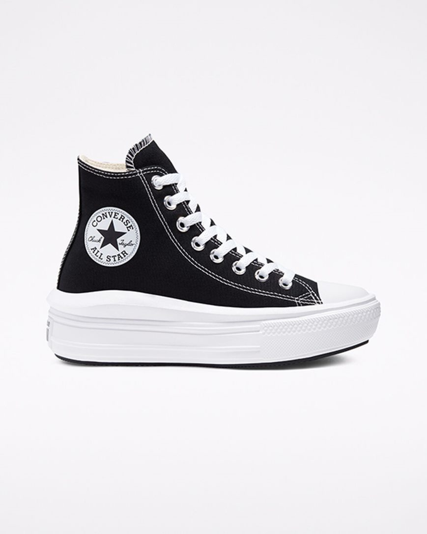 Zapatos Plataforma Converse Chuck Taylor All Star Move Altas Mujer Negras Beige Blancas | PE 7P458W